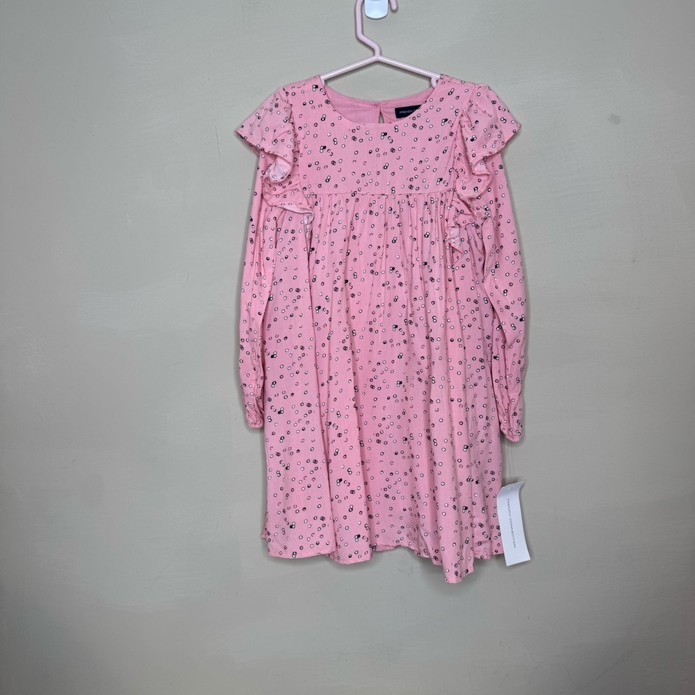 French Connection Pink Dotted Ruffle Dress size s=4/5